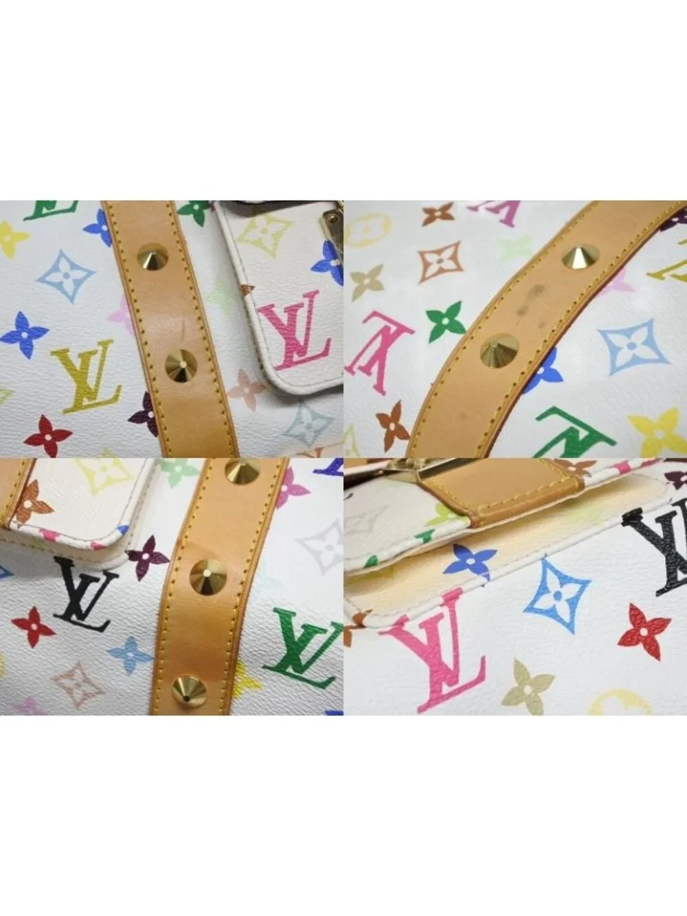 Louis Vuitton Keepall 45 Boston Bag Monogram Multicolor White Takashi Murakami